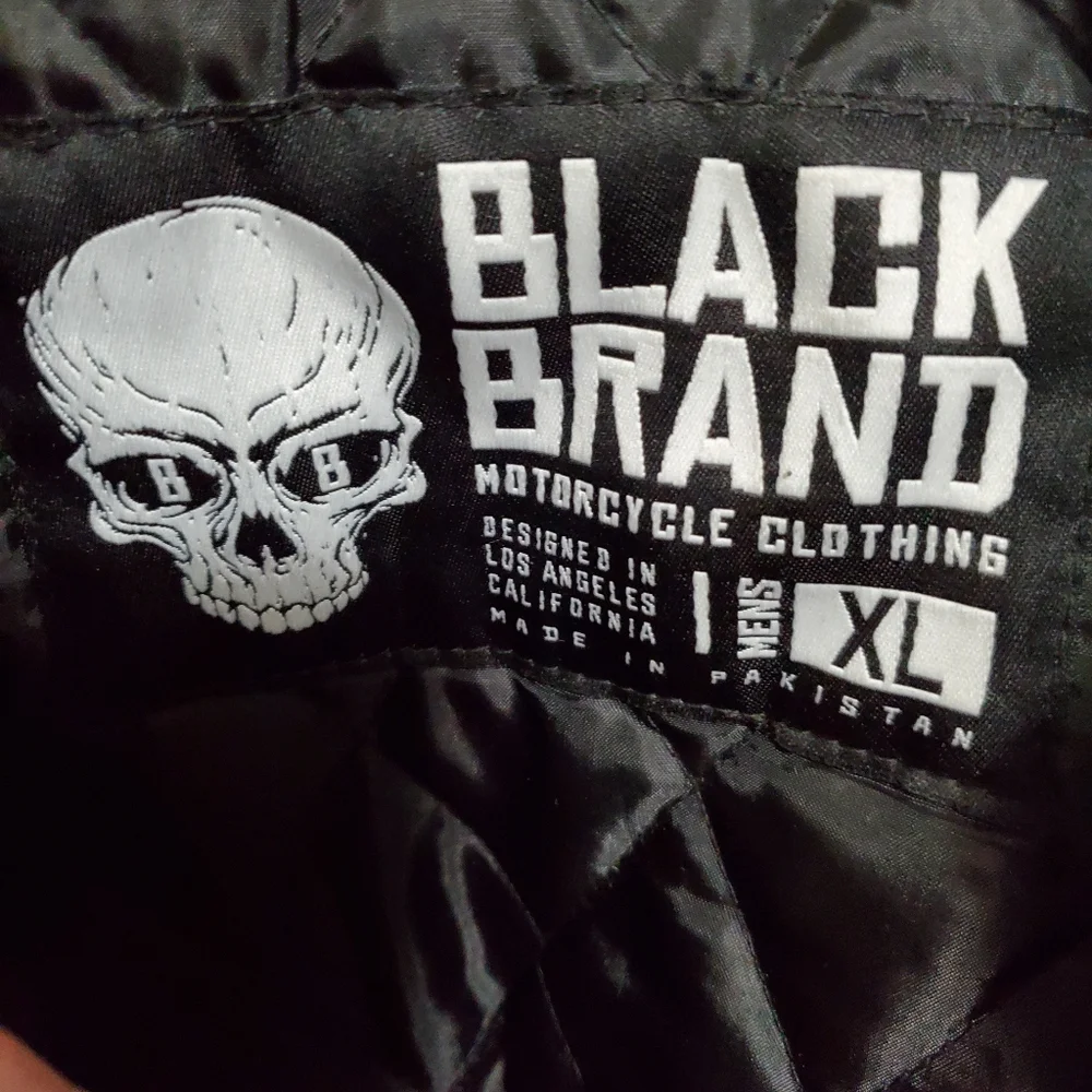 Black Brand motorcycle clothing leather jacket - Picture 5 of 8